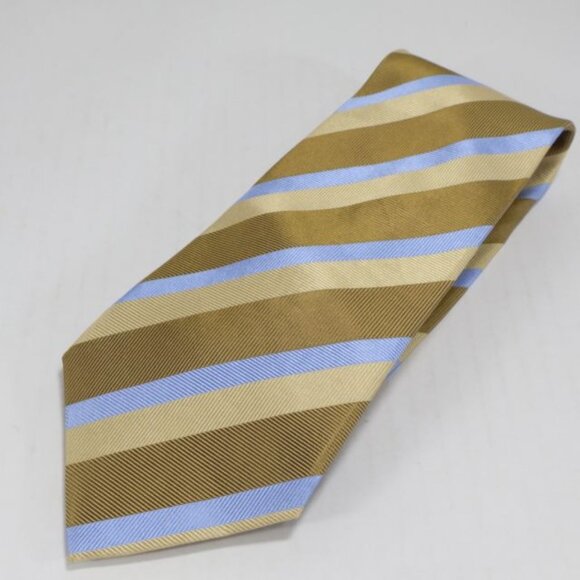 Lands End Mens Necktie Silk Stripe Repp Classic Business - Picture 1 of 8